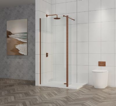 TAILORED T18 900mm BRUSHED BRONZE WETROOM PANEL, 7117 TAILORED T18 900mm BRUSHED BRONZE WETROOM PANEL, 7117